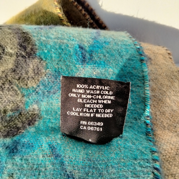 Lord & Taylor Women's Blue Blanket Wrap Acrylic Scarf - Picture 10 of 10